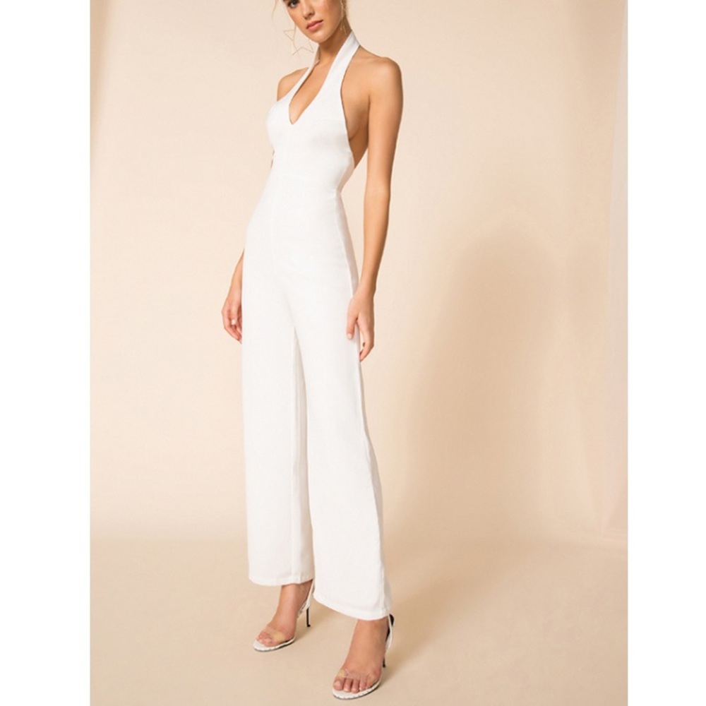 NWT superdown Jess Halter Jumpsuit in White
